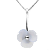 Sterling Silver Blue Chalcedony Tuberose Clover Necklace, P2851.