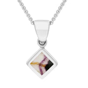 Sterling Silver Blue John Dinky Square Necklace, P327.