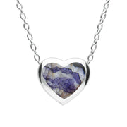 Sterling Silver Blue John Framed Heart Necklace P3006C