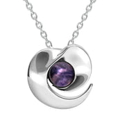 Sterling Silver Blue John Heart Spiral Necklace