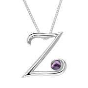 Sterling Silver Blue John Love Letters Initial Z Necklace P3473C