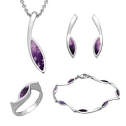 Sterling Silver Blue John Marquise Toscana Four Piece Set. S003