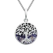 Sterling Silver Blue John Small Round Tree of Life Two Piece Set S064