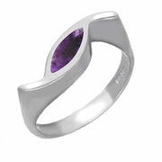 Sterling Silver Blue John Toscana Overlapping Marquise Ring.  R525.