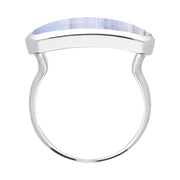 Sterling Silver Blue Lace Agate Lineaire Petite Oval Ring R1006