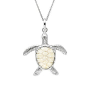 Sterling Silver Coquina Medium Single Stone Turtle Necklace P2579