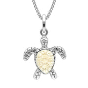 Sterling Silver Coquina Tiny Single Stone Turtle Necklace P2578