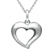 Sterling Silver Heart Frame Necklace. p2627.