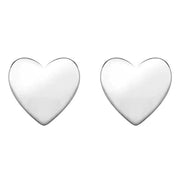 Sterling Silver Heart Stud Earrings, E2480.