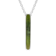 Sterling Silver Jade Lineaire Drop Oval Necklace, P2989.