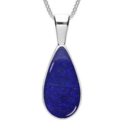 Sterling Silver Lapis Lazuli Classic Teardrop Necklace. P024.