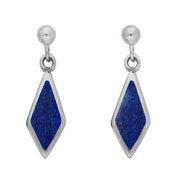 Sterling Silver Lapis Lazuli Dinky Diamond Drop Earrings E229