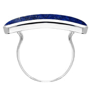 Sterling Silver Lapis Lazuli Lineaire Long Oval Ring R1005