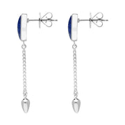 Sterling Silver Lapis Lazuli Lineaire Medium Drop Stud Earrings E2241