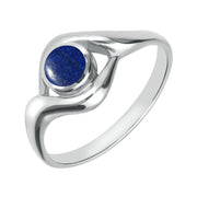 Sterling Silver Lapis Lazuli Round Twist Ring R030