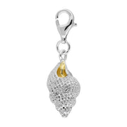 Sterling Silver Large Conch Shell Charm, G800.