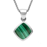 Sterling Silver Malachite Dinky Cushion Necklace