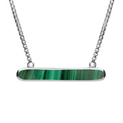 Sterling Silver Malachite Lineaire Oval Necklace N1001