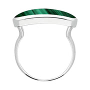 Sterling Silver Malachite Lineaire Petite Oval Ring R1006