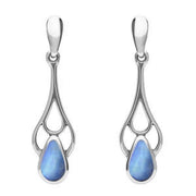 Sterling Silver Moonstone Pear Spoon Earrings, E139. 