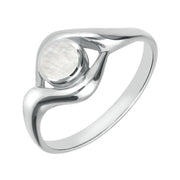 Sterling Silver Mother of Pearl Round Twist Ring R030