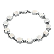 Sterling Silver Mother of Pearl Square Cushion Bracelet. B538.