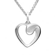 Sterling Silver Open Heart Necklace. P2596C.