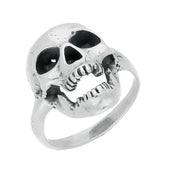 Sterling Silver Open Mouth Skull Ring. R939
