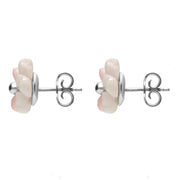 Sterling Silver Pink Conch Tuberose Carnation Stud Earrings E2162