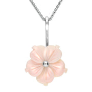 Sterling Silver Pink Conch Tuberose Carnation Necklace P2854