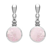 Sterling Silver Pink Mother of Pearl Bottle Top Drop Earrings E054