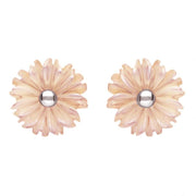 Sterling Silver Pink Mother of Pearl Daisy Tuberose Stud Earrings, E2161
