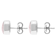 Sterling Silver Pink Mother of Pearl Dinky Cushion Stud Earrings. E335.