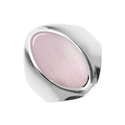 Sterling Silver Pink Mother of Pearl Oval Ring. R076.