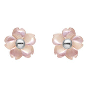 Sterling Silver Pink Mother of Pearl Small Gypsophila Tuberose Stud Earrings, E2157