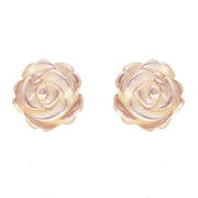 Sterling Silver Pink Mother of Pearl Small Rose Tuberose Stud Earrings, E2161