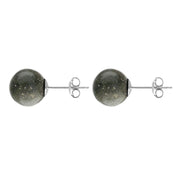 Sterling Silver Preseli Bluestone 8mm Ball Stud Earrings, E1345.
