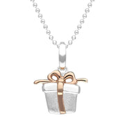 Sterling Silver Rose Gold Present Pendant P3431C