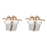 Sterling Silver Rose Gold Stud Earrings E2475