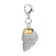 Sterling Silver Yellow Gold Large Ridged Conch Shell Charm G801