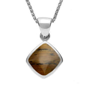 Sterling Silver Tigers Eye Dinky Cushion Necklace, P452  