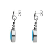 Sterling Silver Turquoise Bottle Top Drop Earrings E054