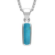Sterling Silver Turquoise Dinky Oblong Necklace. P451.