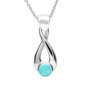 Sterling Silver Turquoise Eternity Loop Necklace