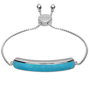 Sterling Silver Turquoise Lineaire Long Bracelet B1071.