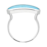 Sterling Silver Turquoise Lineaire Petite Oval Ring. R1006.