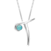 Sterling Silver Turquoise Love Letters Initial T Necklace P3467C