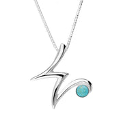 Sterling Silver Turquoise Love Letters Initial W Necklace P3470C