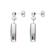 Sterling Silver Turquoise Oblong Drop Earrings E226