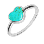 Sterling Silver Turquoise Single Heart Ring R673
